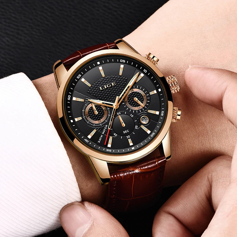 Relógio Men´s Luxe Couro Legítimo