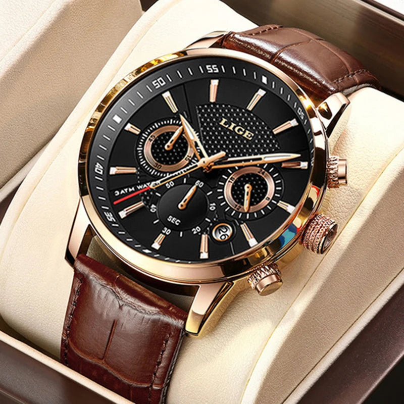 Relógio Men´s Luxe Couro Legítimo